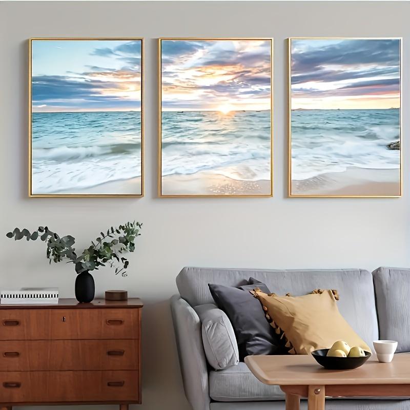 

3pcs set of beach canvas prints, ocean scenery, nautical photos, coastal wave wall art posters, wall decorations without frames 20x30cm-3pcs