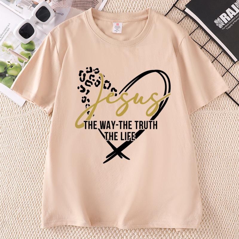 Jesus The Way The Truth The Life T Shirt Bible Verse TShirt Christian TShirt Jesus Lover Tshirt Casual Round Neck Unisex