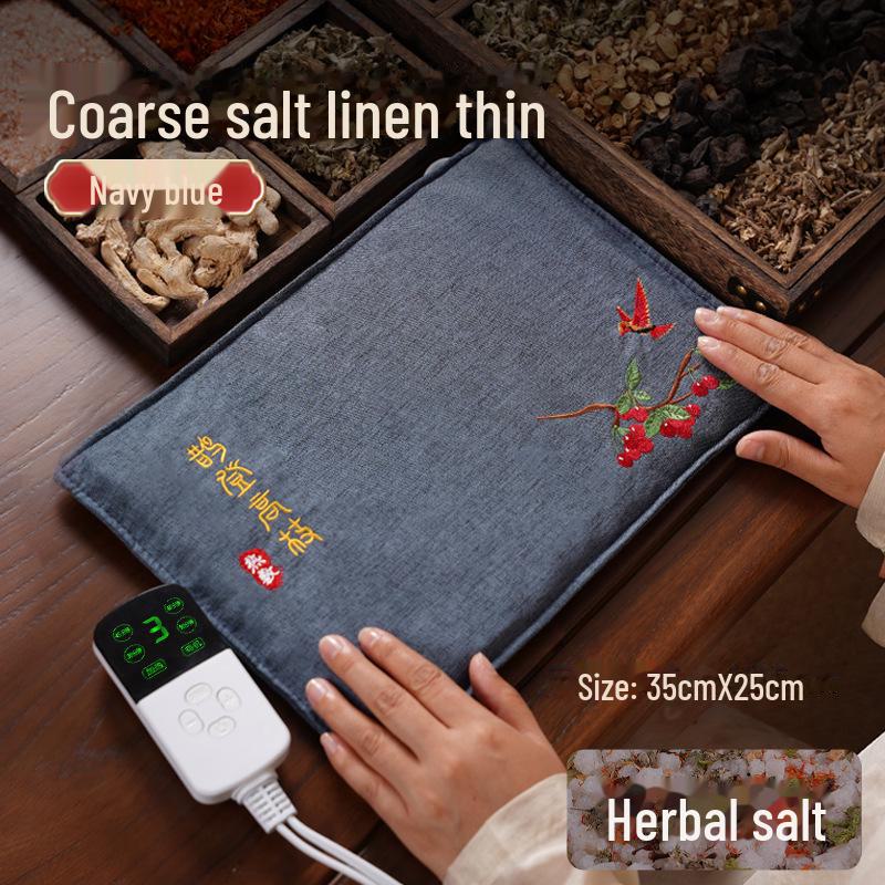 Electric Heating Moxibustion Salt Bag for Whole Body Therapy: Wormwood and Sea Salt Hot Compress for Shoulder, Neck, and Waist Relief.