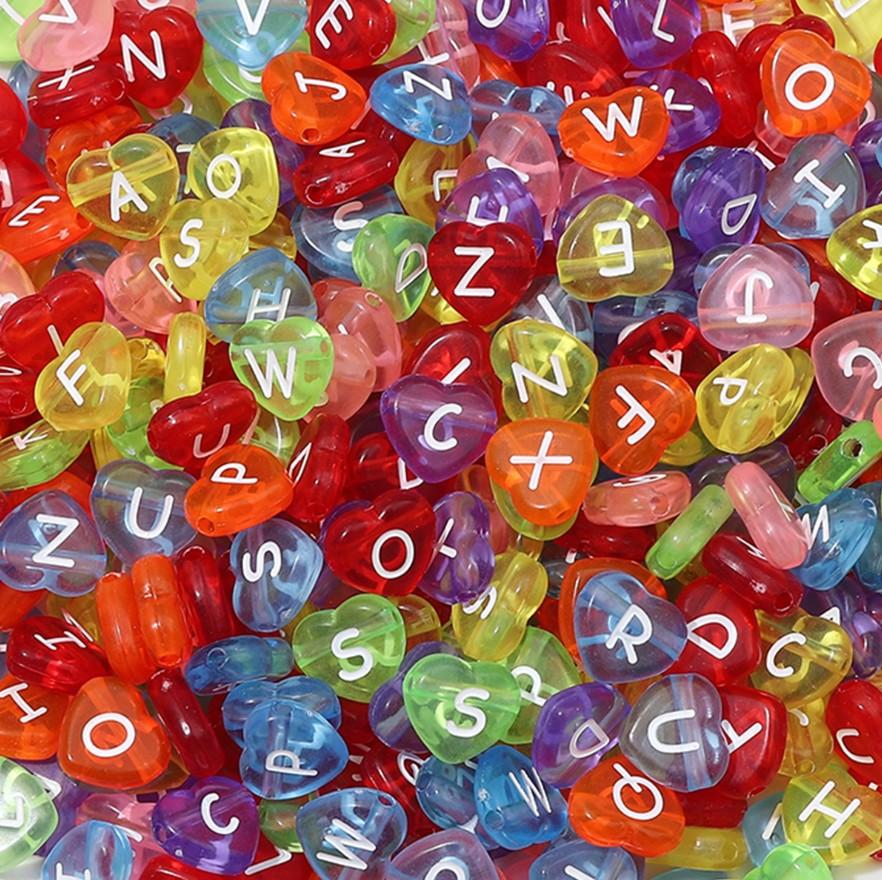 Perles Acryliques Lettres et Formes Géométriques Alphabet et Formes Breloques pour Bijoux DIY