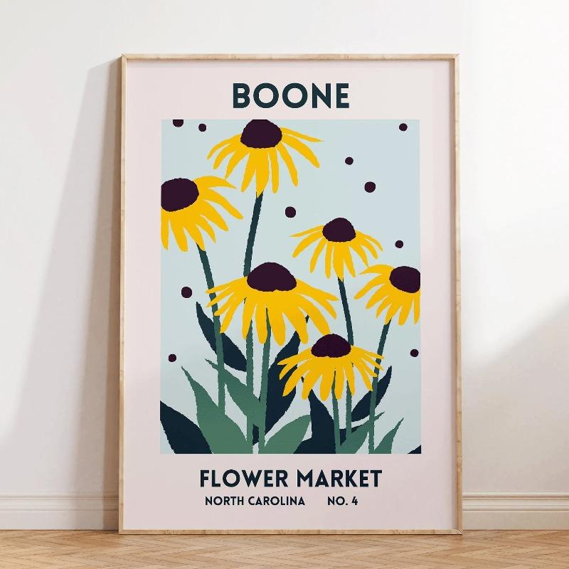 1pc Flower Market Art Prints Barcelona Japan Spain Mexico Worldwide Aesthetic Plant Poster Printing Home Office Bedroom Decor