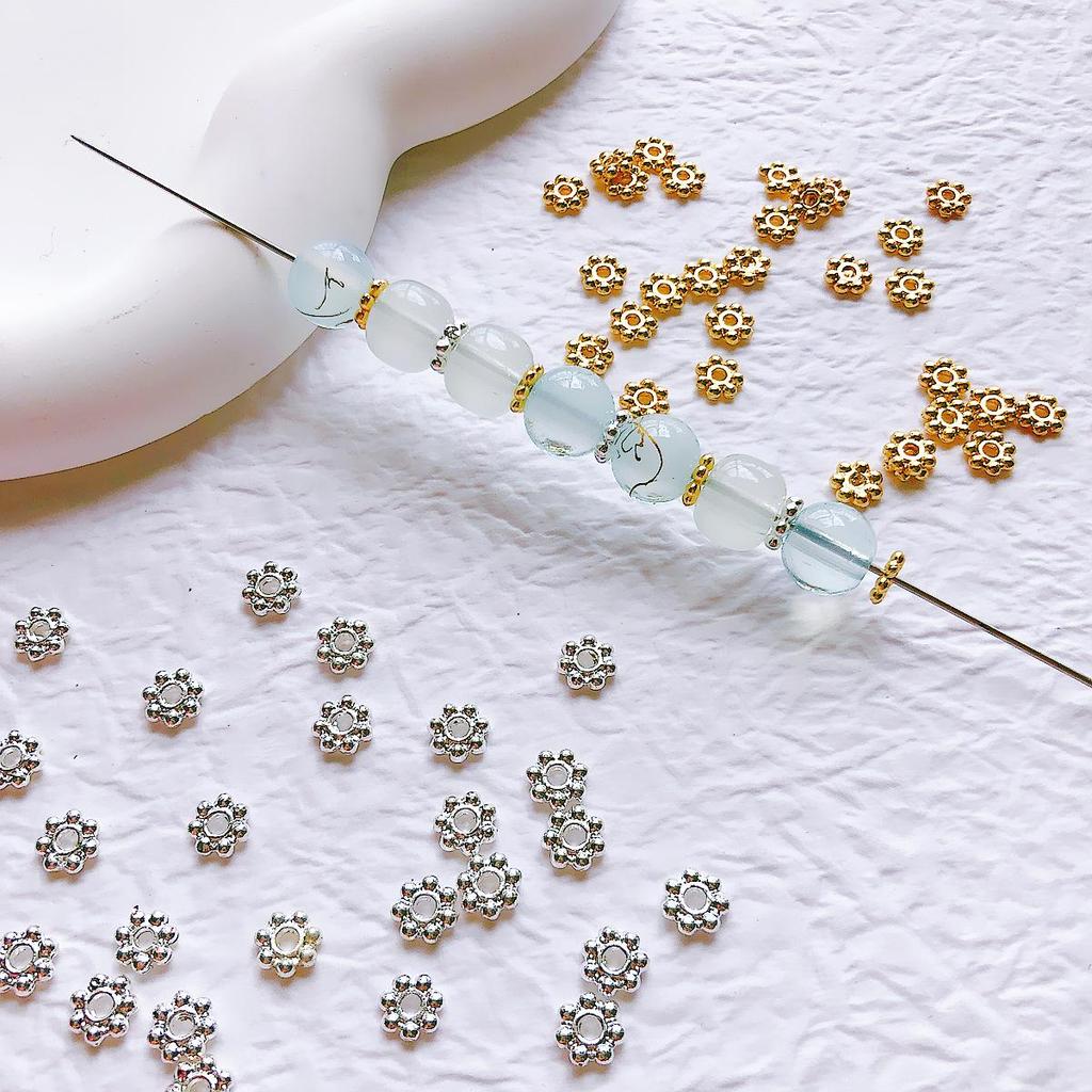 18k Gold Plated Snowflake Spacer Beads for DIY Jewelry Making