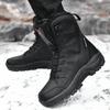 Waterproof Men'S Winter Boots Plush Warm Snow Boots Outdoors Desert Combat Boots Wear Resistant Hiking Shoes Male Boots