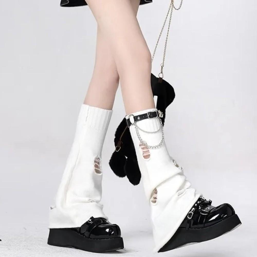 Over Knee Length Knitting Leg Warmers Y2k Flare Long Leggings New Thigh High Socks Girls