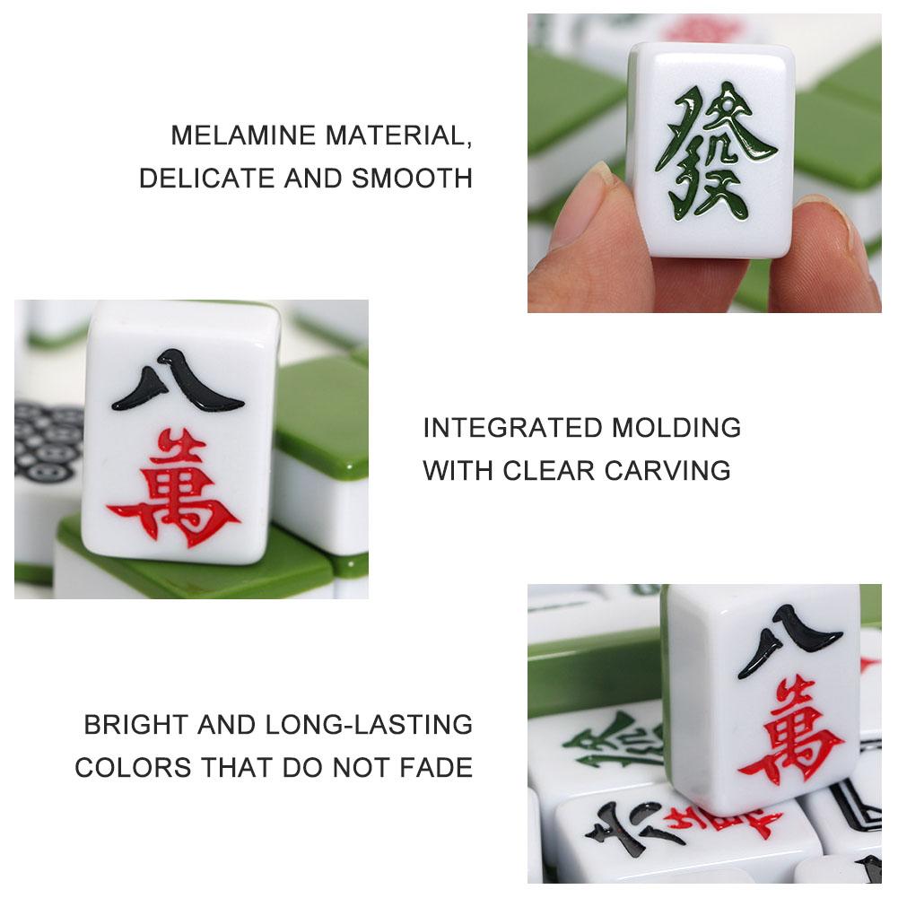 Tragbares Mini-Mahjong-Set Sturzfest Logik Denkspiel Puzzle Brettspiel Schach und Karten Geschenk für Freunde Familie