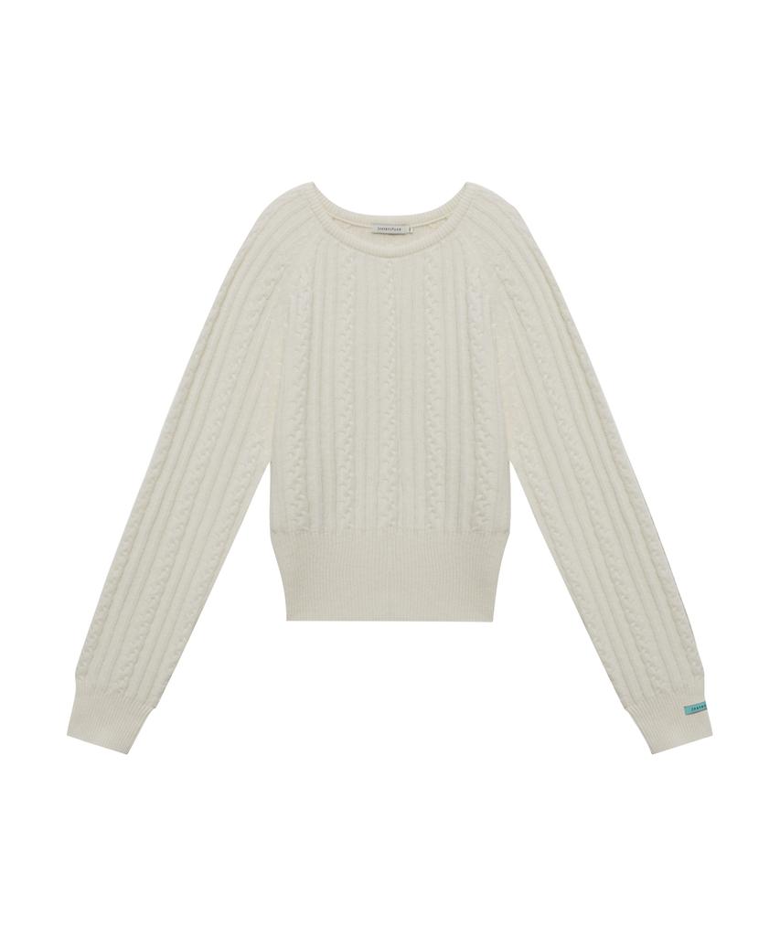 INSTANTFUNK Wool Cable Crop Knit