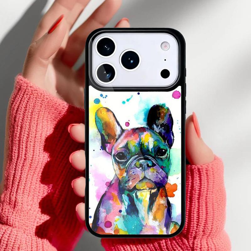Cartoon French Bulldog Phone Case for iPhone 17 16 15 14 13 Pro Max Back Cover for 12 11 Pro Coque