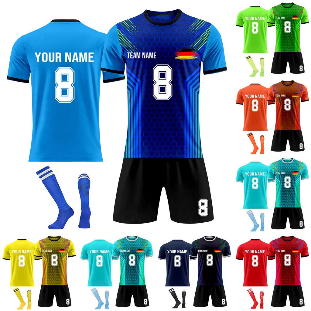 Personalised Shirts Kit Mens Girls With Name Number Custom Football Jerseys For Boys Training Suit