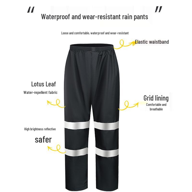 Reflective Rain Jacket & Pants Set for Outdoor Traffic and Sanitation