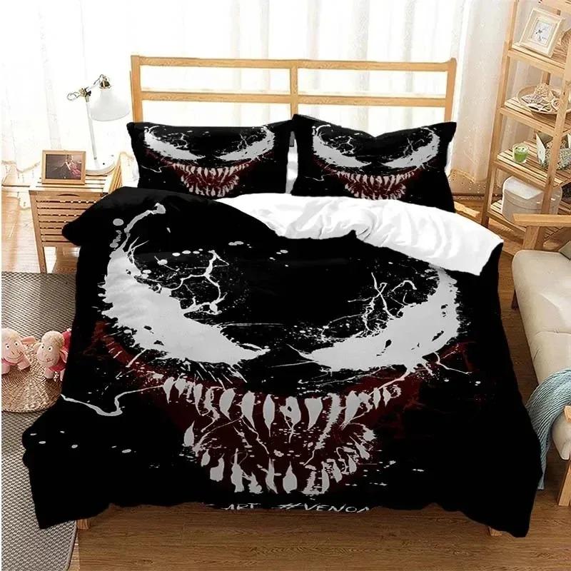 

Comforter 3D Printe Movie Venoms Bedding Set Comforter Bed Set King Queen Twin Size Boys Girls Adults Comforter (quilt)-EU Single(135*200cm)3pcs
