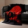 Silhouette Against Red Light for All Seasons Blanket Lunch Break Throw Gift