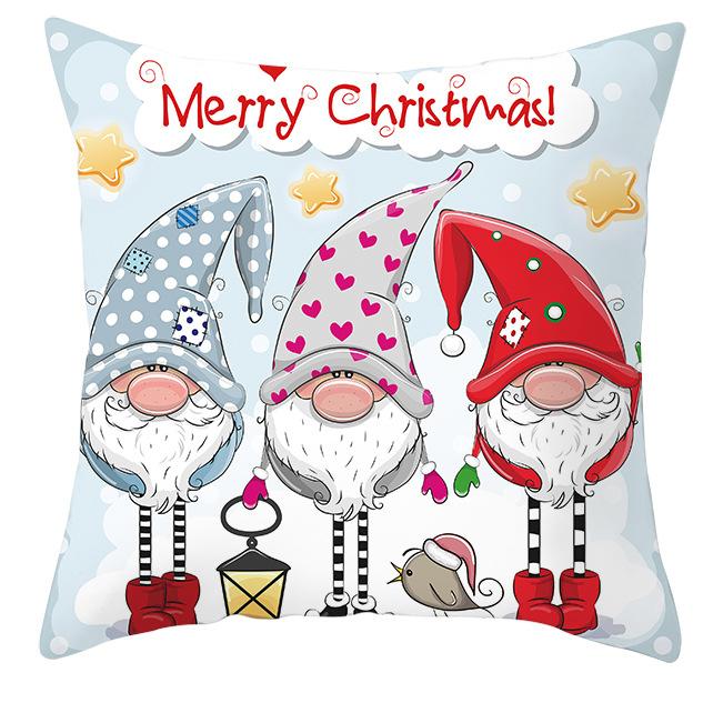 New Christmas Dwarf Pillow Cover Christmas Cute Dwarf Peach Skin Cushion Cover