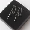 Korean Fashion Tassel Earrings Silver Metal Thread Pendants Dangle Earrings for Women Girls Trendy Ear Decoration