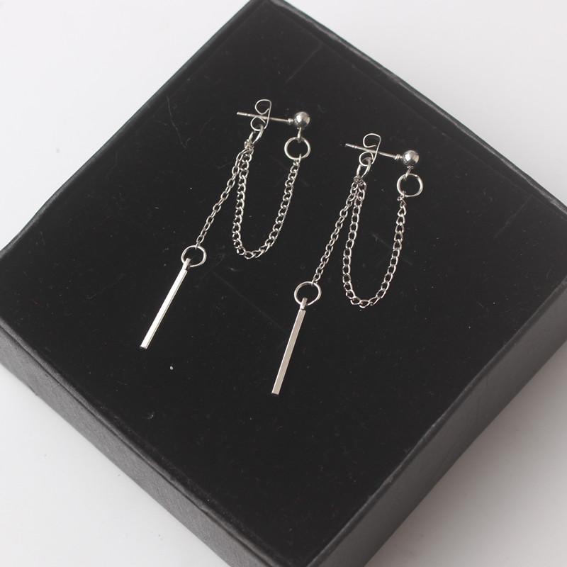 Korean Fashion Tassel Earrings Silver Metal Thread Pendants Dangle Earrings for Women Girls Trendy Ear Decoration