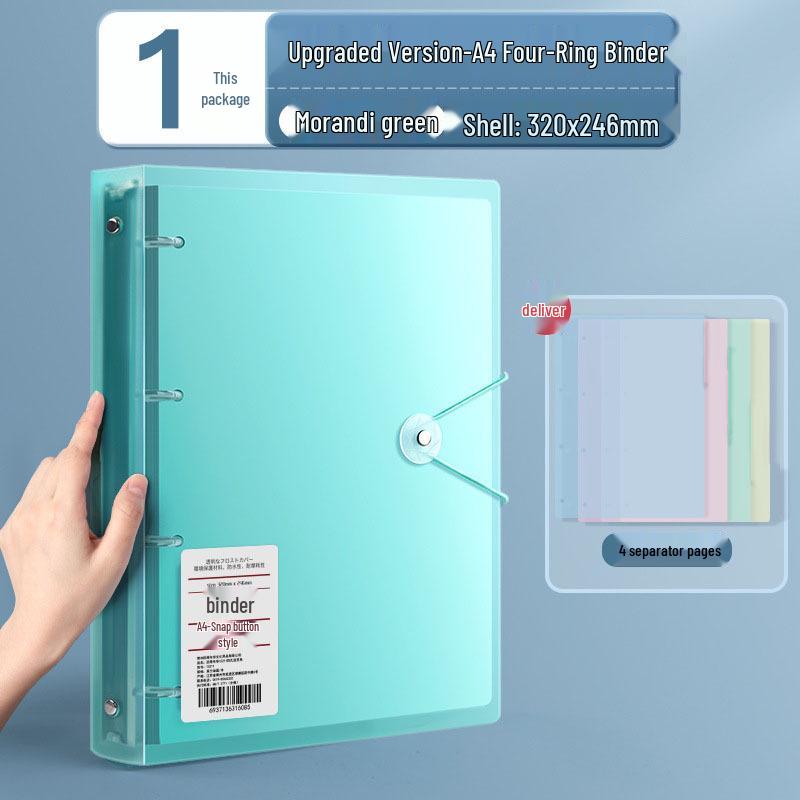 3D Transparent Frosted A4 File Bag with 11 Holes - Student Exam Storage Bag