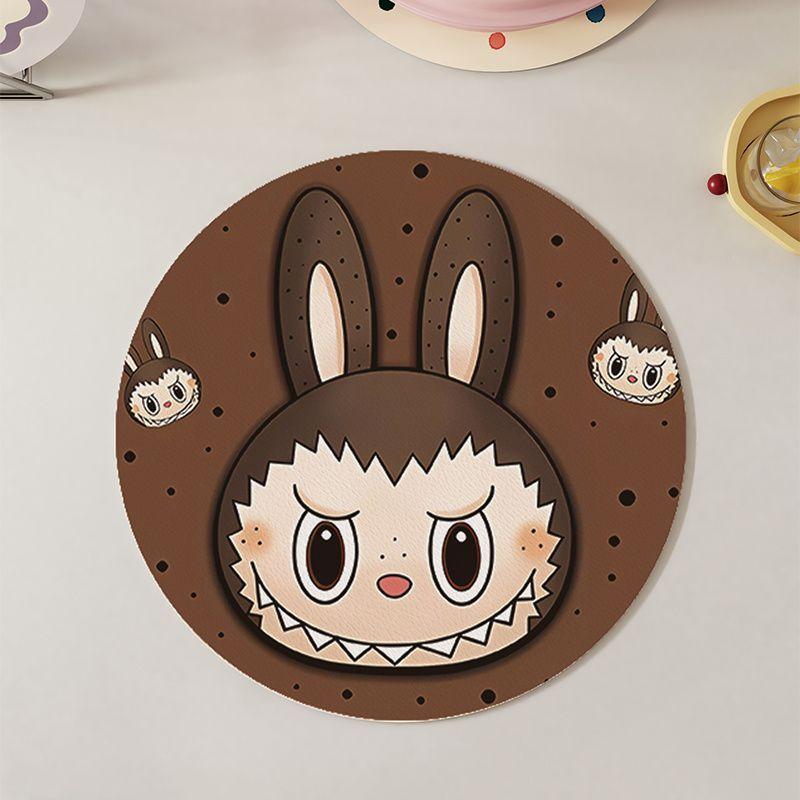 

Labubu Heat-resistant Coasters, Absorbent Placemats, Cartoon Diatom Mud Heat-resistant Table MATS, and Heat-resistant Bowl, Plate and Pot MATS 13cm * 13cm