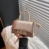 New High-end Light Luxury Crocodile Pattern Hourglass Bag Portable Shoulder Messenger Trendy Women's Bag