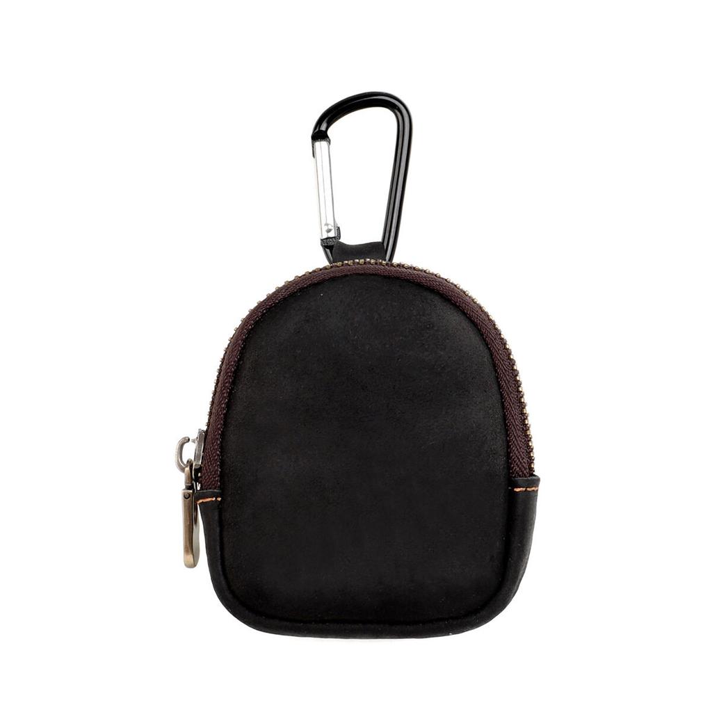 Retro Coin Bag Crazy Horse Leather Small Coins Keys Holder Zipper Pouches Bluetooth Earphone Storage Bags