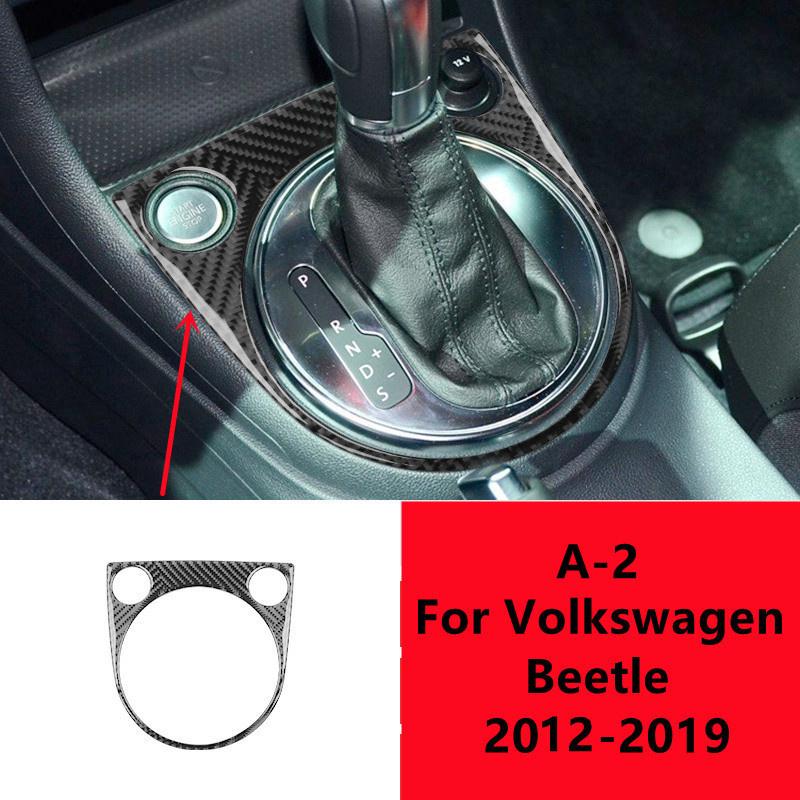 Real Carbon Fiber Car Gear Panel Cover Trim For Volkswagen VW Beetle 2012- Car Shift Panel Sticker Auto Inner