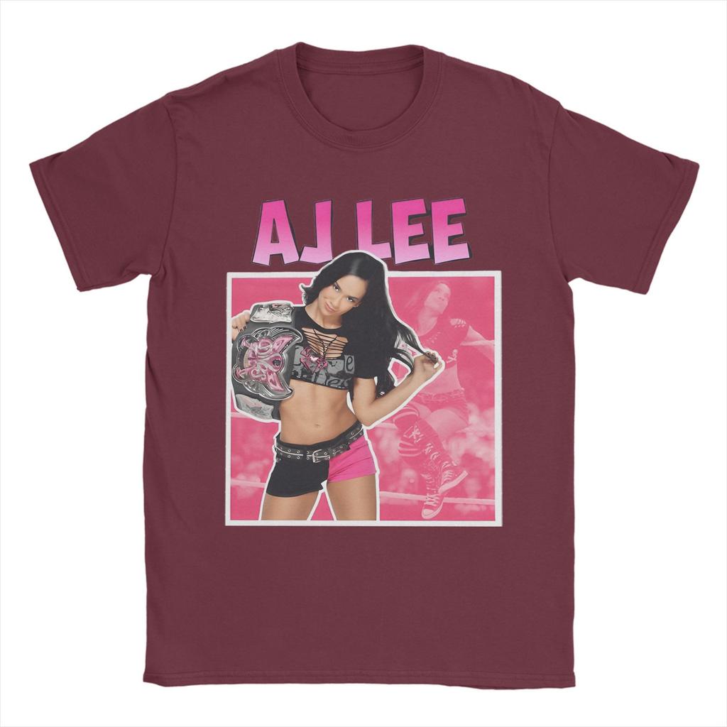 AJ Lee Wrestling Girl 90s Men's T Shirt  Vintage Tees Short Sleeve O Neck T-Shirt Pure Cotton 6XL Clothes