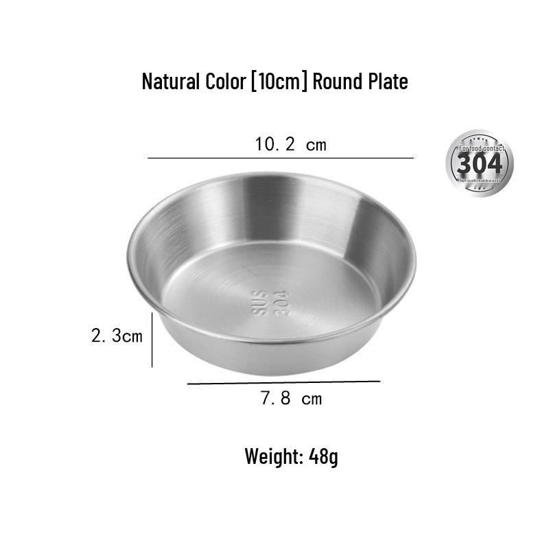 304 Stainless Steel Round Korean & Japanese Sauce Dish