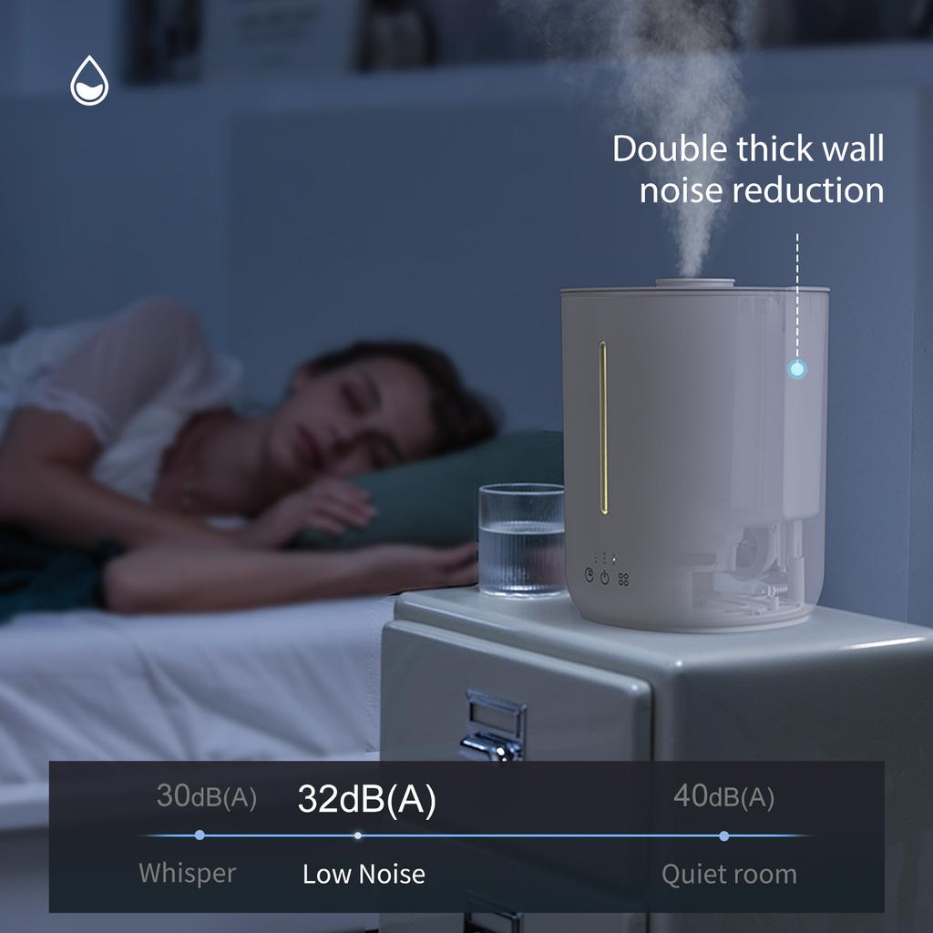 2.8L Top Fill Humidifier Application Control Essential Oil Diffuser With Warm White Light Quiet