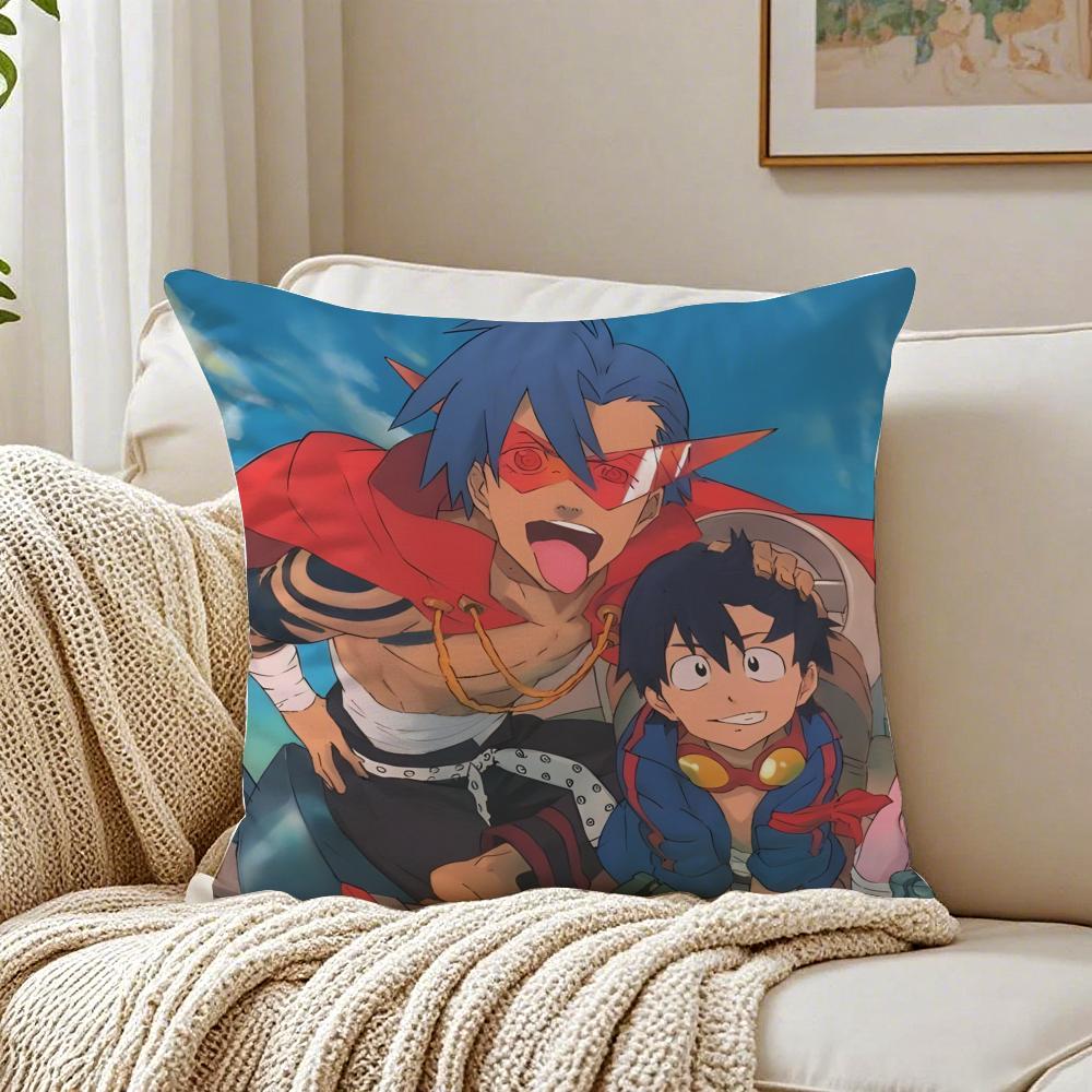 Anime explosive GGurren LLagann Cushion Cover Pillowcase Antidustmite living Room Sofa Decor Cushion Room