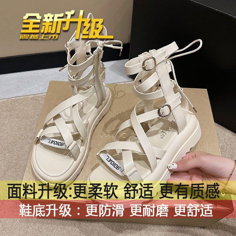 

Internet celebrity explosion strap sandals women s 2025 new summer platform versatile niche design sense high top Roman shoes 40