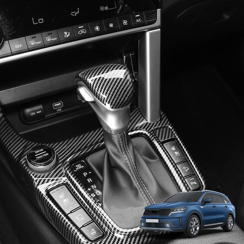 For Kia Sorento MQ4 - ABS Carbon Fiber Style Console Gear Lever Head Trims Shift Knob Cover Car Interior LHD/RHD