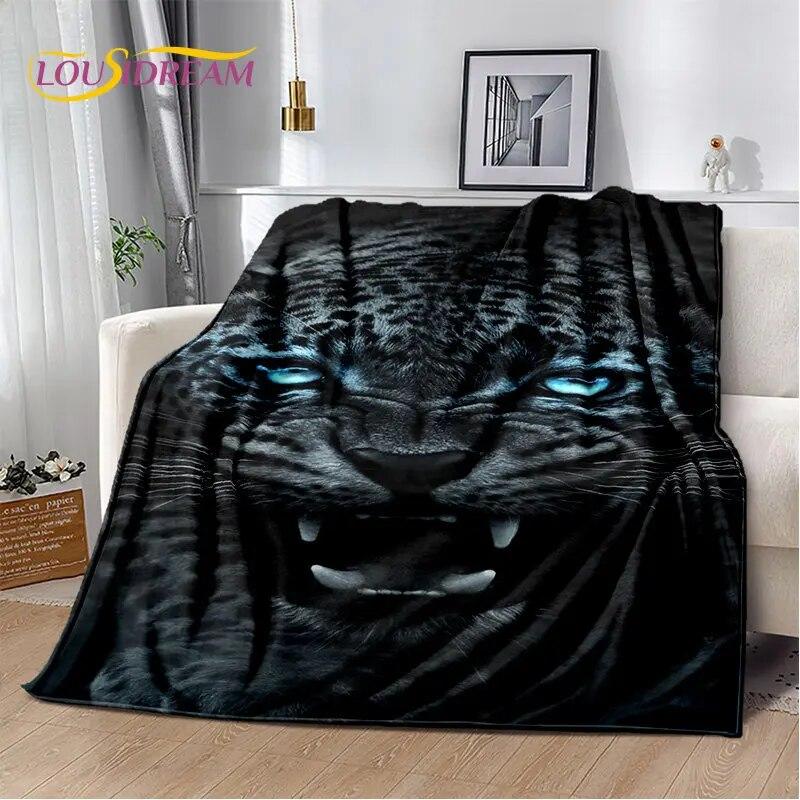 3D Animal Leopard Cheetah Cartoon Beast Soft Plush Blanket,Flannel Blanket Throw Blanket for Living Room Bedroom Bed Sofa Picnic