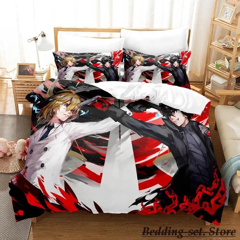 

Game Persona 5 Bedding Set Cartoon Anime three-piece set Adult Kid Bedroom Duvetcover Sets 3D Kawaii lit 2 personnes AU King 240x210cm