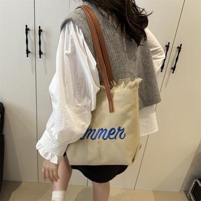 Summer New Casual Large-capacity Burr Bag Beach Bag Women's Shoulder Casual Simple Tote Big Bag