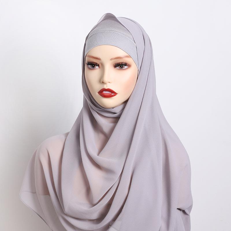 Premium Perfect Matching Color Breathable Undercap Plain Light Weight Chiffon Modal Hijab Scarf