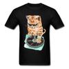 Scratch Master Cat Music DJ Rock Tshirt Electrophonic Disc Record Cat Hip Hop Print Unisex T Shirt Casual Tees Harajuku Streetwear