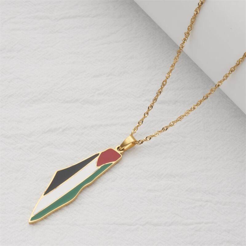 Thoughtful Gift PLE Map Pendant Necklace Stainless Steel Adjustable Chain Necklace Neck Jewelry for Loved Ones