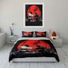 Samurai Duel Under Red Moon Bedding Duvet Cover Set  (1*Duvet Cover 2*Pillowcases, without duvet insert)