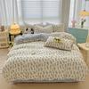 Flowers Bedding Set with Pillowcase Bed Sheet Single Full Size Bed Linen Washed Cotton Duvet Cover Set Queen/King Double Size