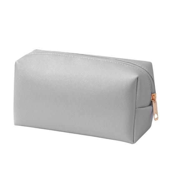 

Portable Cosmetic Bag Stylish Zippered Makeup Pouch Travel Toiletry Organizer for Women Lipstick Makeup Brushes Small серебряный