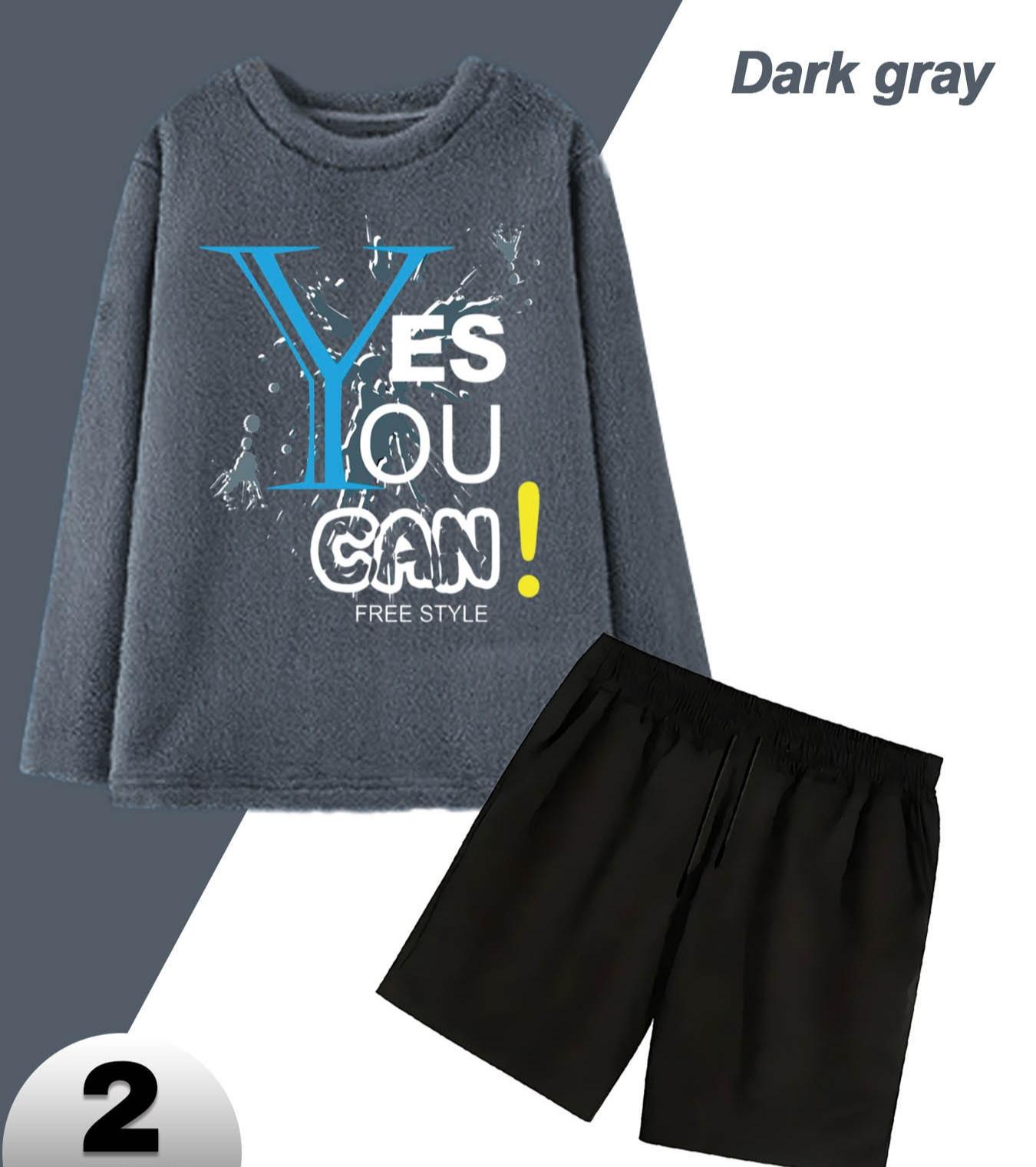 

Warm & Soft Men s Flannel Shorts Set, Essential for Home Lounge XXL сірий