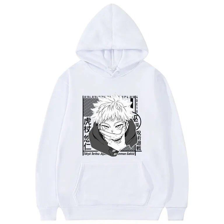 Japan Unisexga Style Jujutsu Kaisen Hoodie Itadori Yuji Pattern Print Hoodies Unisex Casual Fashion Hooded Women Harajuku Sweatshirt