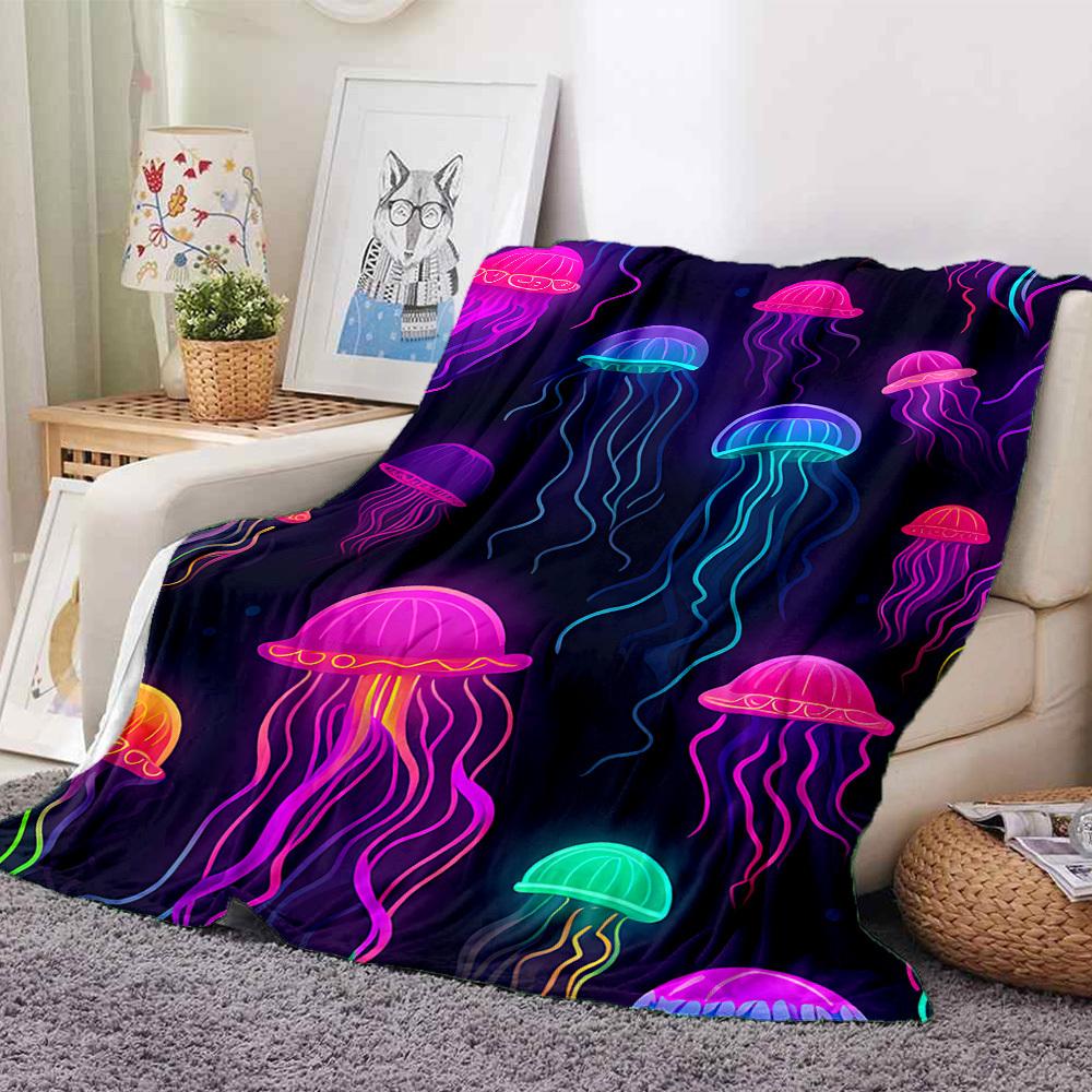 1 Stück Qualle Decke Warm, Gemütlich und Weich, Geeignet für Sofas, Betten, Autos und Büronutzung. Perfekt für Camping und Reisen, was sie zu einem großartigen Geschenk für