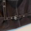 Womens Casual PU Leather Tote Bag Belt Buckle Detail Stitch Accent Large Capacity Minimalist Daily Bag for Commute Travel Everyday Use Durable