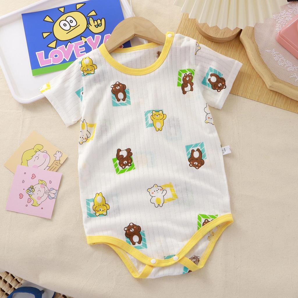 Unisex Baby Cotton Romper: Short-Sleeved, One-Piece for Newborns - Perfect for Spring & Summer