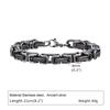 Retro Chain Bracelets for Men Boys,,Vintage Antique Stainless Steel Link Wristband,Classic Punk Zircon Gifts