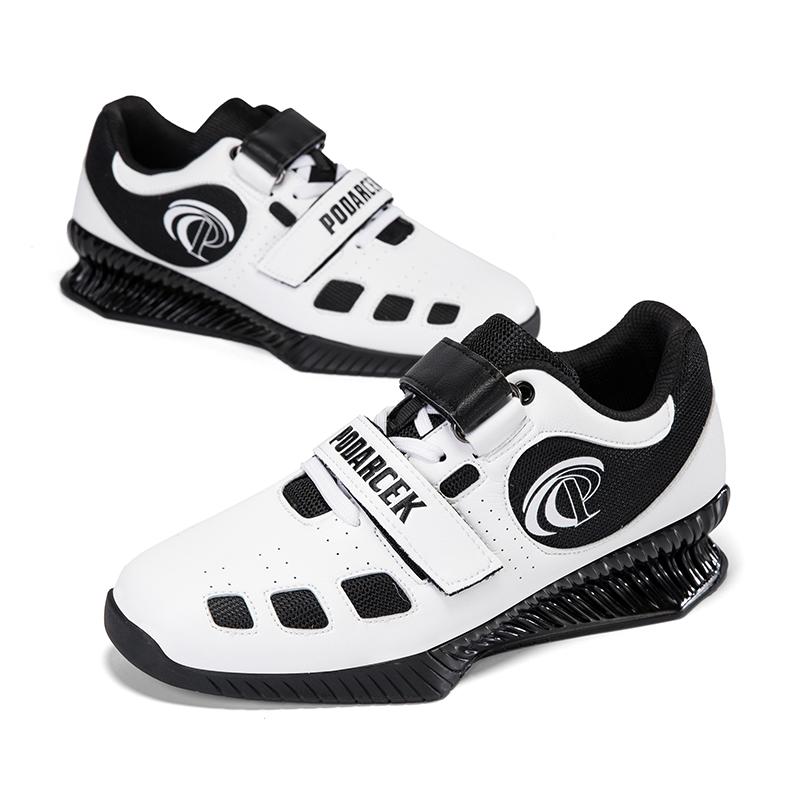 Men's Elastic Weightlifting Shoes Gym Squat Shoes Anti-slip Gym Strength Training Sneakers Breathable Fitness Sports Shoes