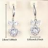 Elegant Silver Color Bowknot Clear Zircon Drop Earrings for Women Daily Wear and Party