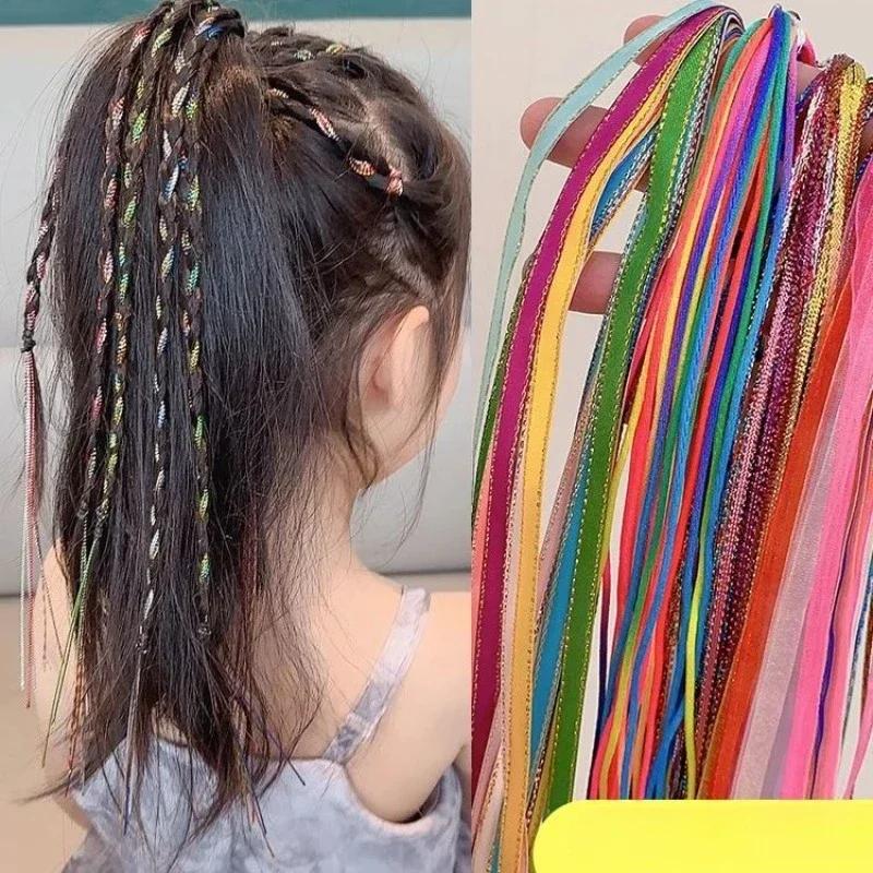 10 Stück/Beutel Mädchen Bunt 80CM Haarflechte Seil Strähnen Afrikanische Zöpfe Mädchen DIY Pferdeschwanz Zöpfe Frauen Styling Haarschmuck