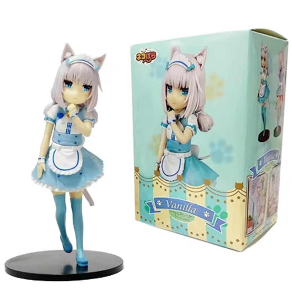 18cm nekopara anime figure kawaii girl chocolate cute action figure maid vanilla figurine pvc collection model doll toys gift