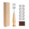1pc Stainless Steel Bread Trimming Knife, Wooden Handle Cutting Knife, Bread Knife, European Bag Curved Bread Cutting Knife, Baking Tool