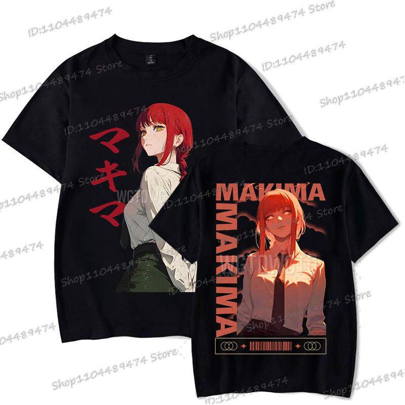 Anime Chainsaw Man T-shirt Makima Harajuku Fashion Graphics Tshirt Vintage Casual Women Y2K Tops Funny Comic Men's Clothing